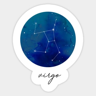 Virgo Watercolor Zodiac Constellation Sticker